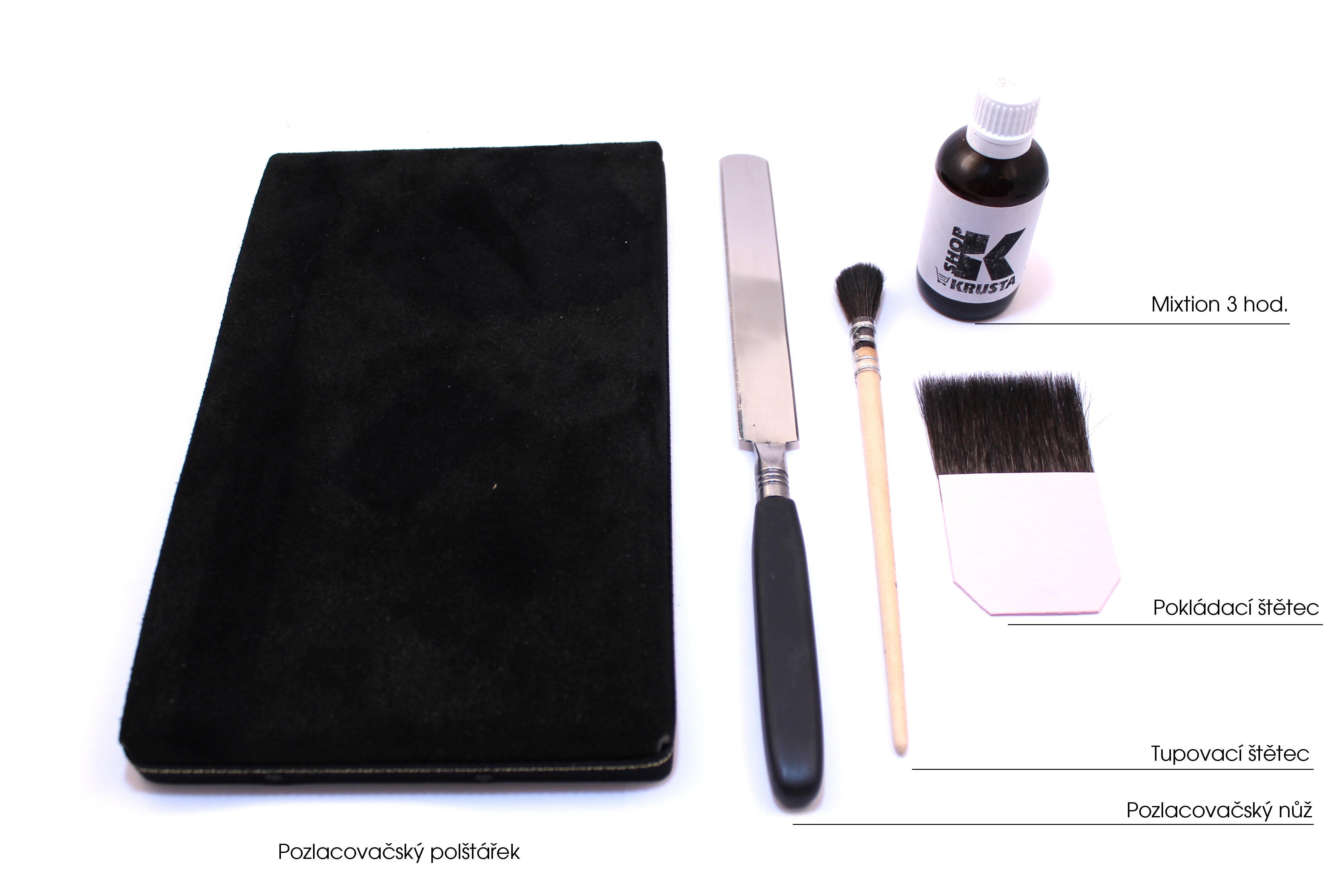 Nástroje a pomůcky zlacení