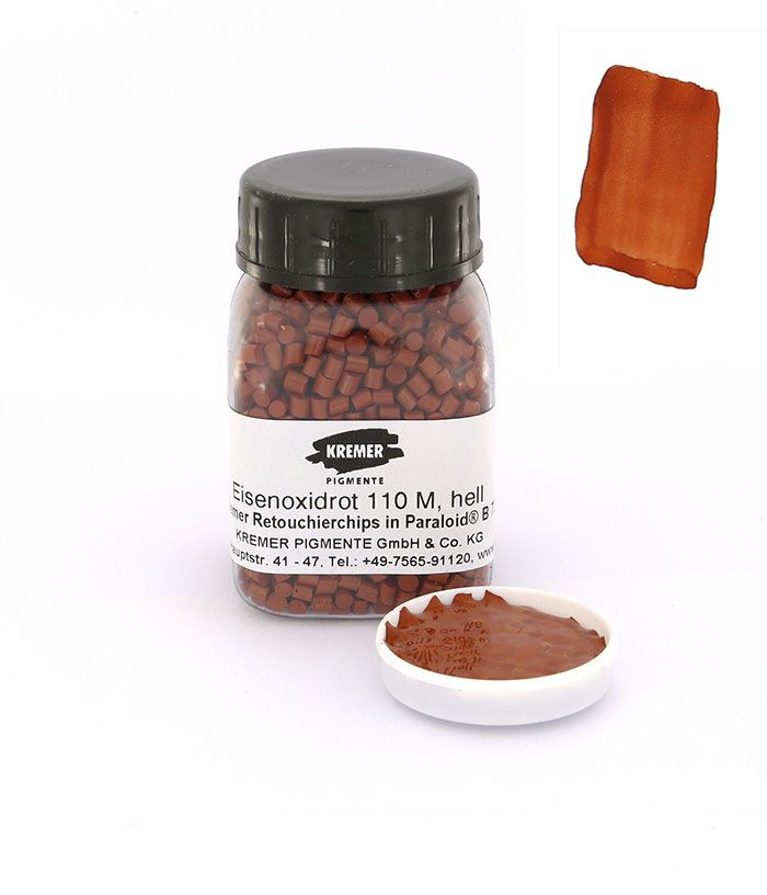 Kremer Retušovací barva v Paraloid B 72 Iron Oxide Red 110 M, light