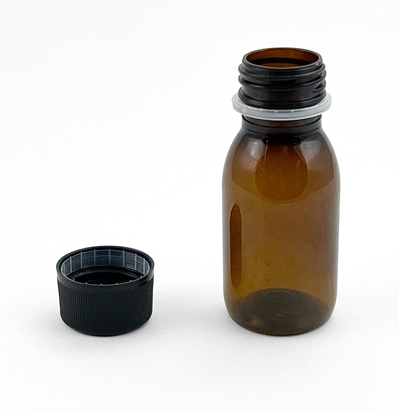 Lahvička tmavá, PET, s uzávěrem, 500 ml