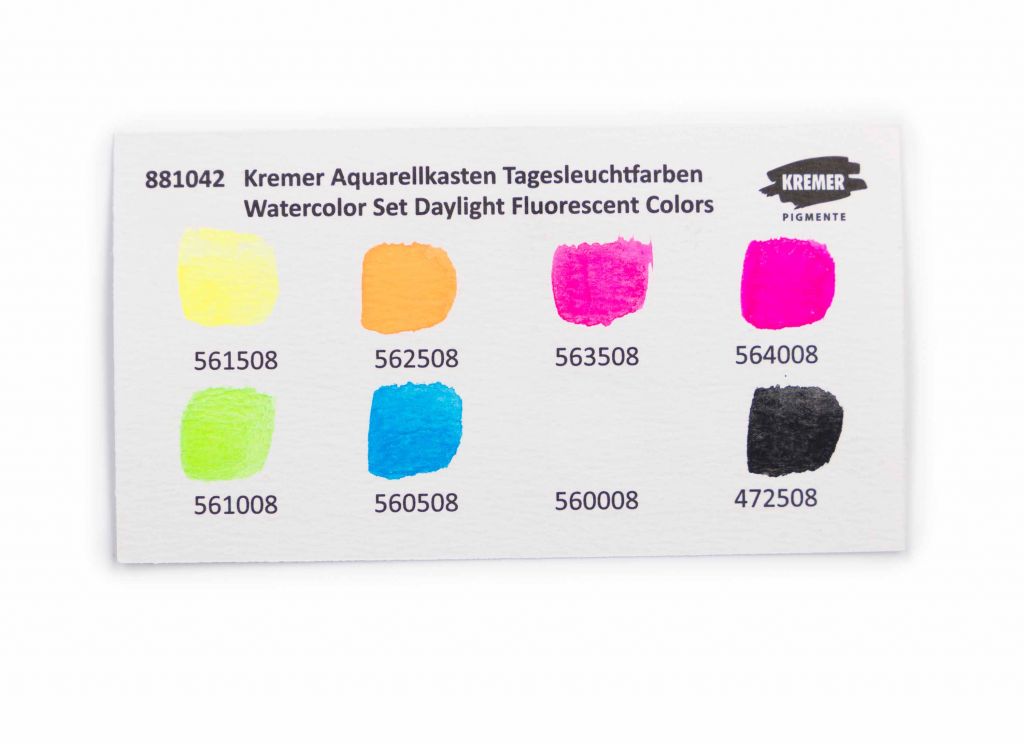 Sada akvarelů Kremer fluorescenční barvy - malá