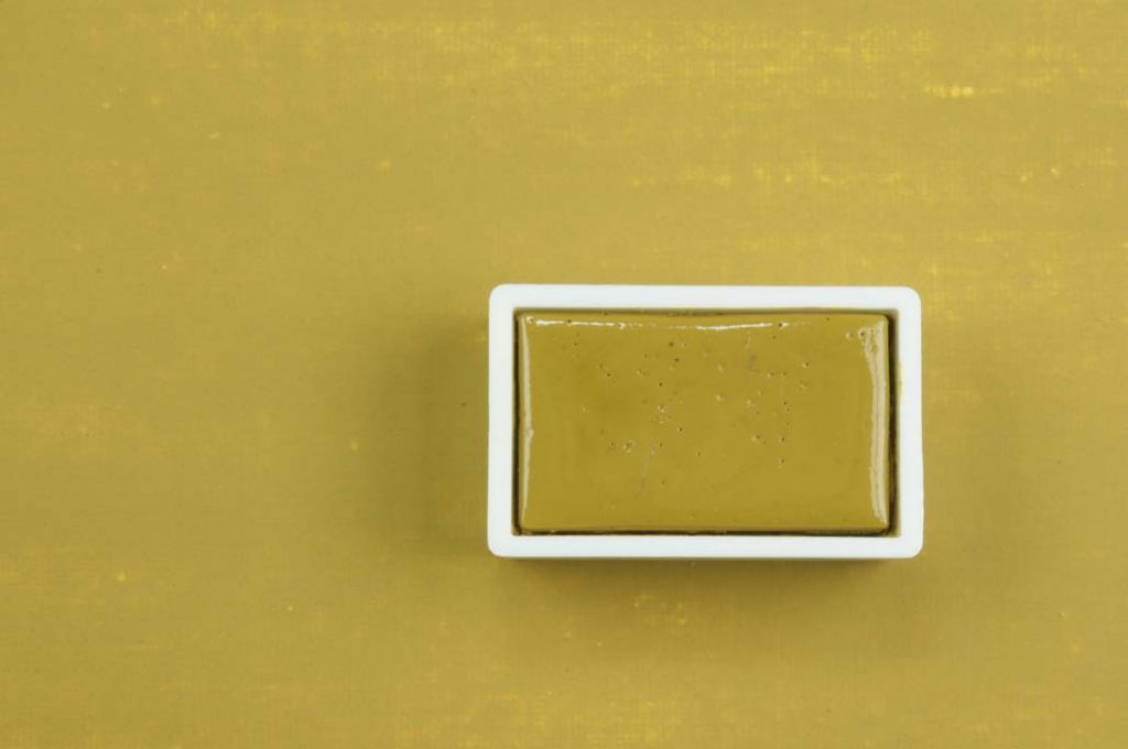 Akvarel Kremer - Jarosite, z Kypru (plast, 3 x 1,8 x 1 cm)