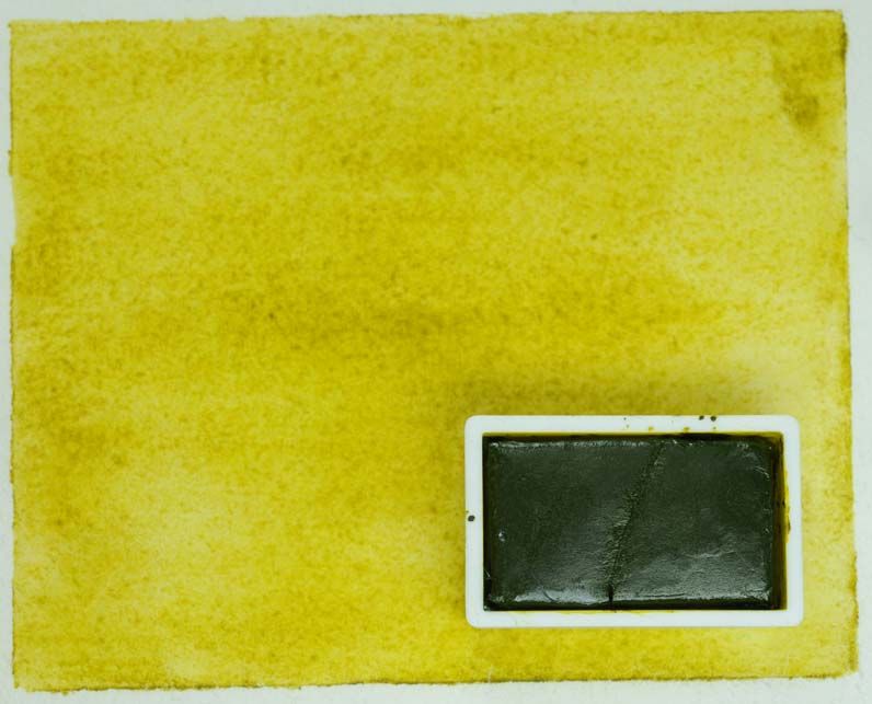 Kremer akvarel - žlutá, nazelenalá, PY 129 (plast, 3 x 1,8 x 1 cm)