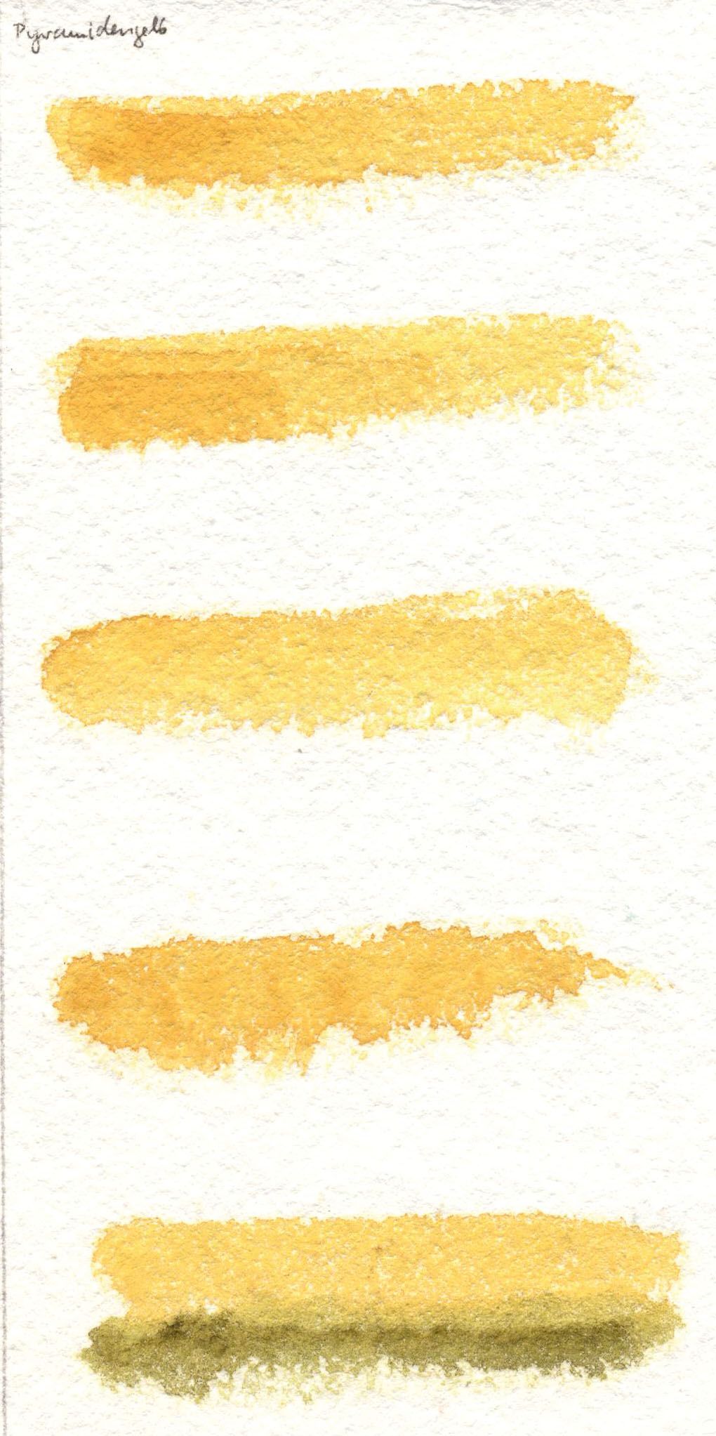 Kremer akvarel - pyramida žlutá střední (plast, 3 x 1,8 x 1 cm)