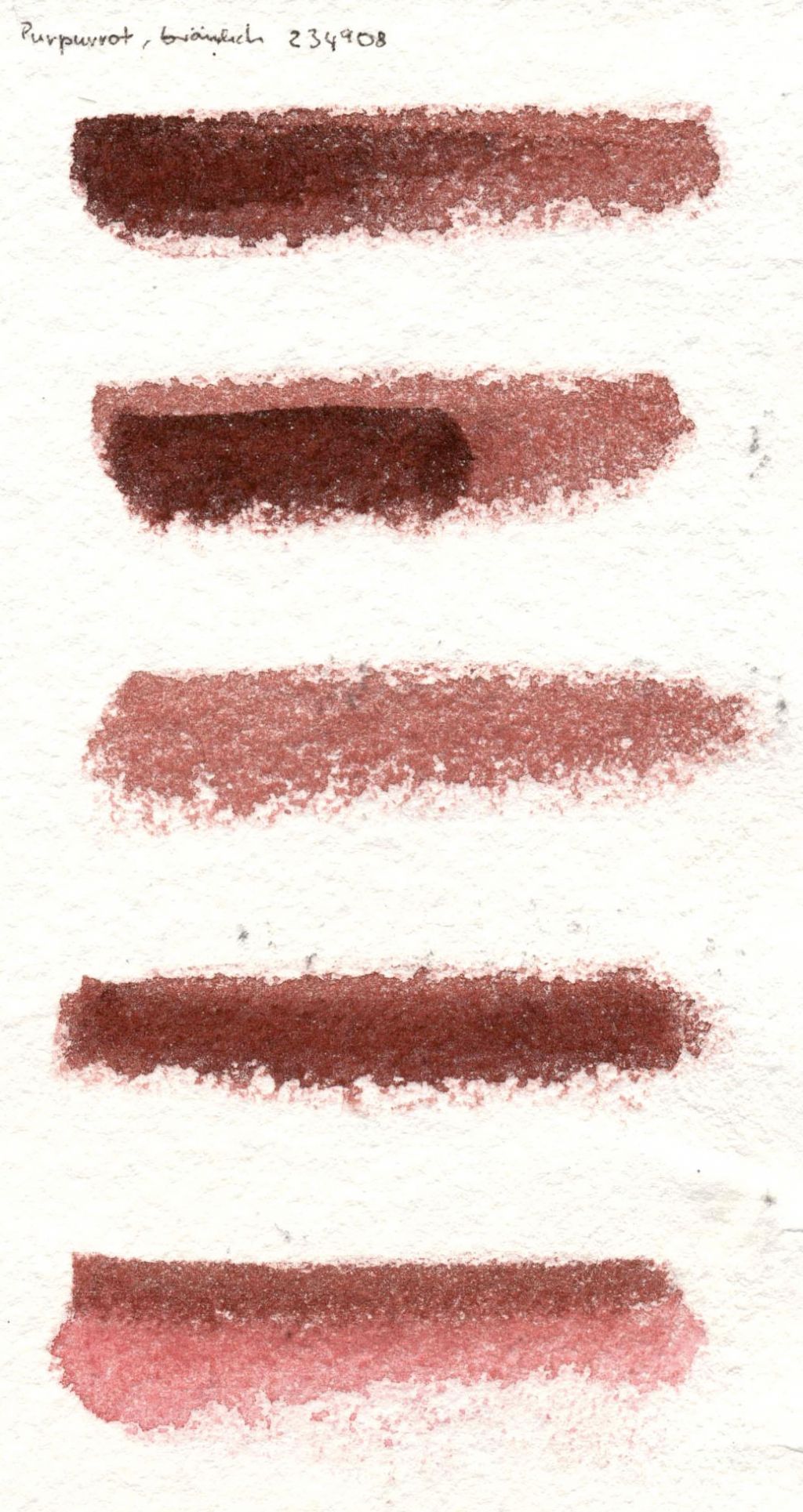 Kremer akvarel - fialová-červená, nahnědlá (plast, 3 x 1,8 x 1 cm)