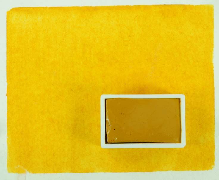 Kremer akvarel - italský zlatý okrové světlo (plast, 3 x 1,8 x 1 cm)