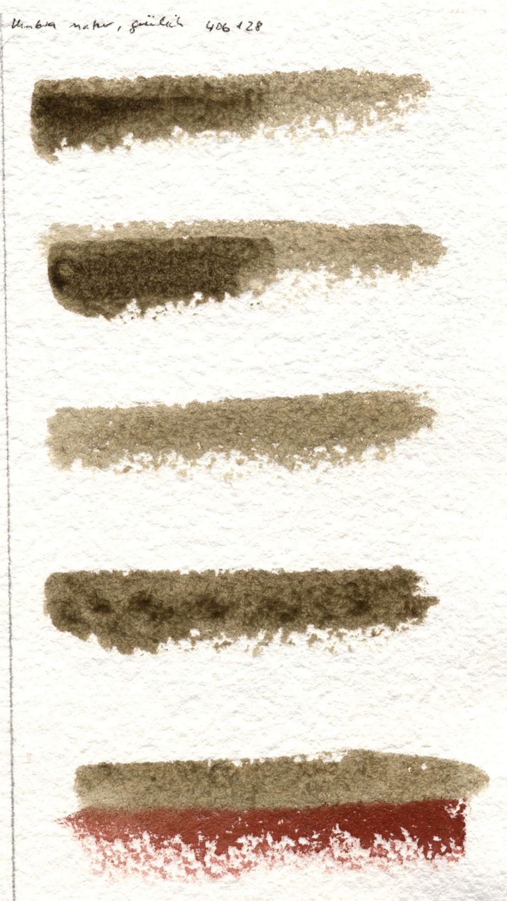 Kremer akvarel - syrová umbra, nazelenalá tmavá (plast, 3 x 1,8 x 1 cm)