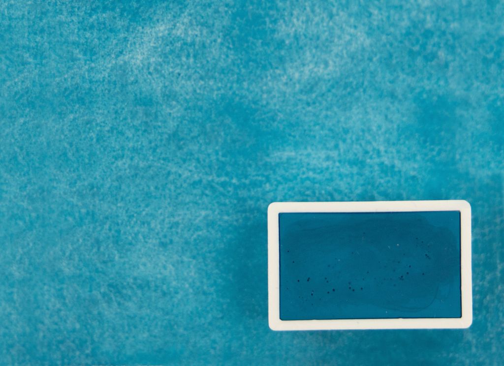 Kremer akvarel - kobaltově modrá tyrkysová tmavá (plast, 3 x 1,8 x 1 cm)
