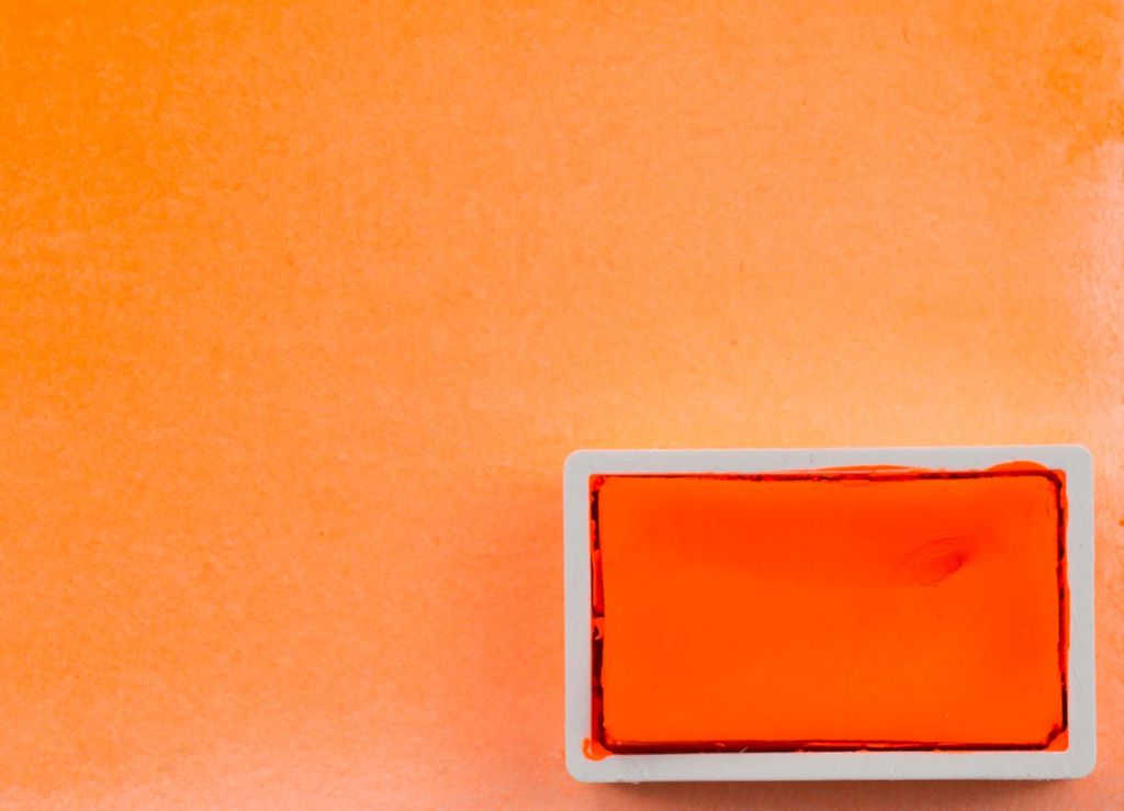 Kremer akvarel - fluorescenční pigment oranžová (plast, 3 x 1,8 x 1 cm)