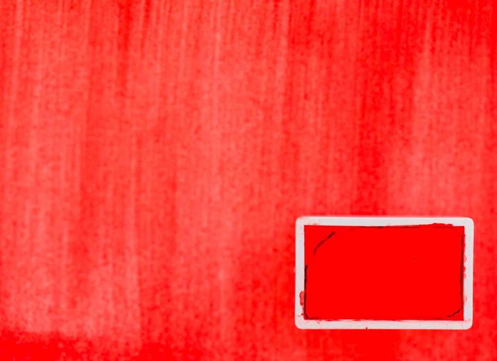 Kremer akvarel - fluorescenční pigment cihlově červená (plast, 3 x 1,8 x 1 cm)