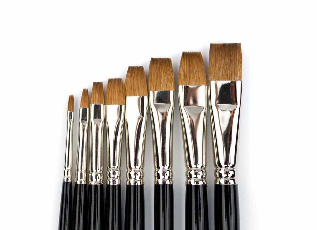 Štětec plochý, typ gussow, pravý vlas Kolinsky sobol