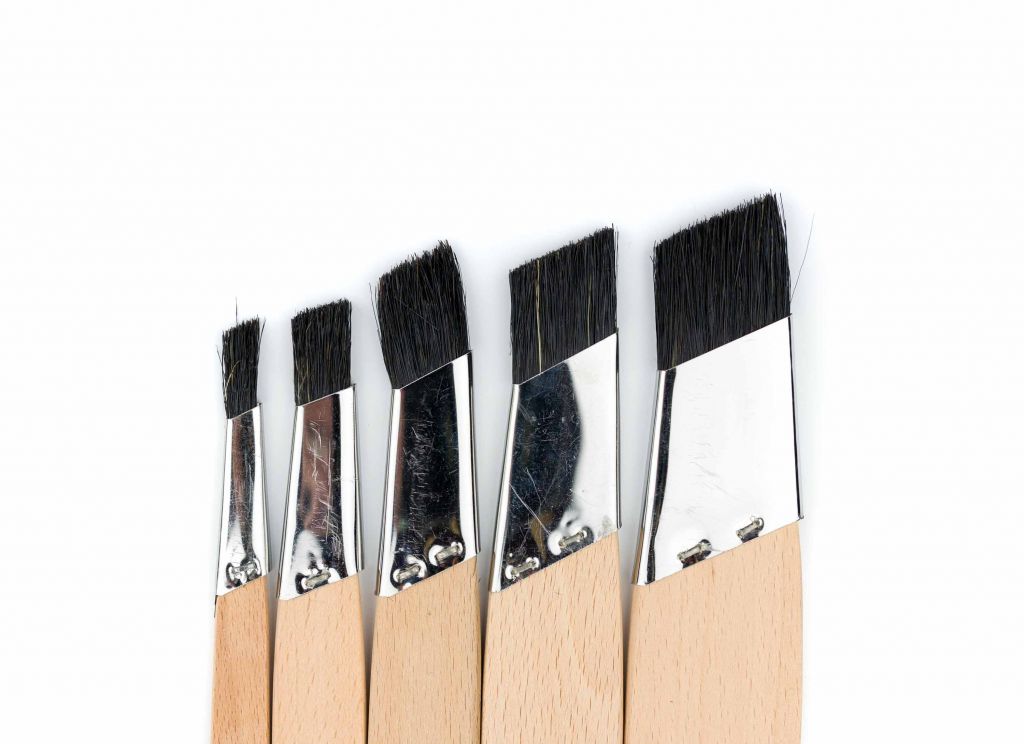 Linkovací / úhlový štětec Kremer, štětina čínský vepř, č. 25