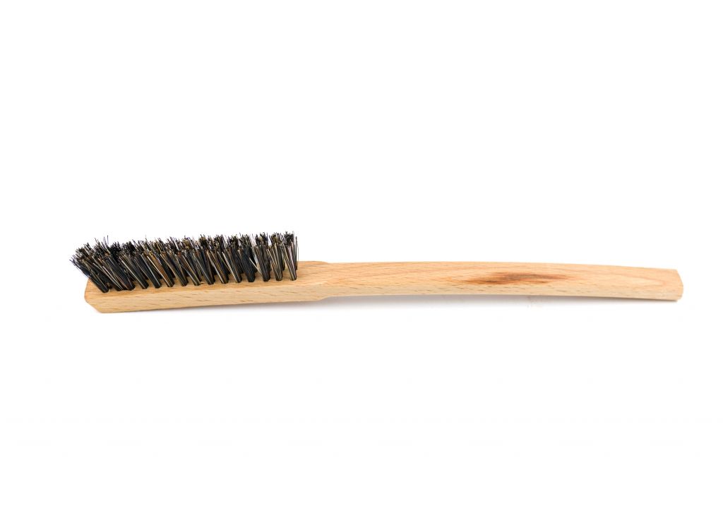 Kartáč s dlouhou rukojetí, tmavé prasečí chlupy, tvrdý, 20 mm