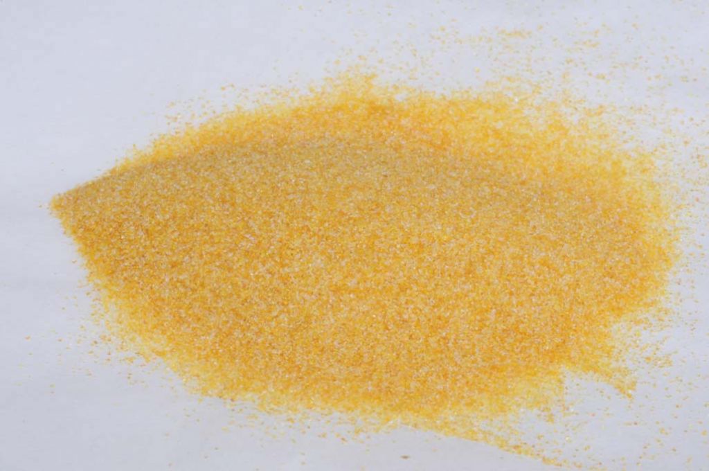 Barevné sklo, Aurora žluté, neprůhledné, mletí 5, 100 g