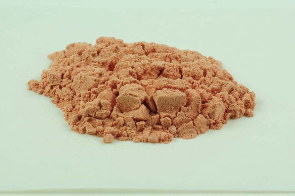 Barevné sklo, korálově červená, neprůhledné, mletí 1, 1 kg