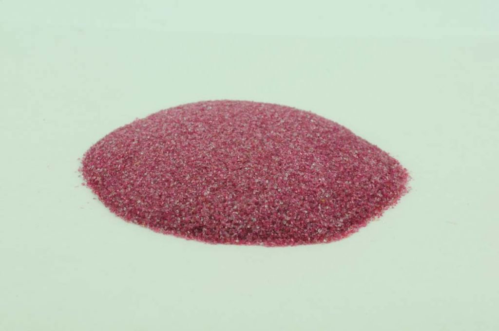 Barevné sklo, brilantní rubín, průhledné, mletí 5, 1 kg