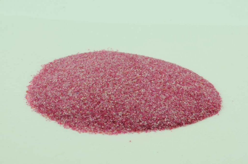 Barevné sklo, fuchsie, průhledné, mletí 5, 100 g