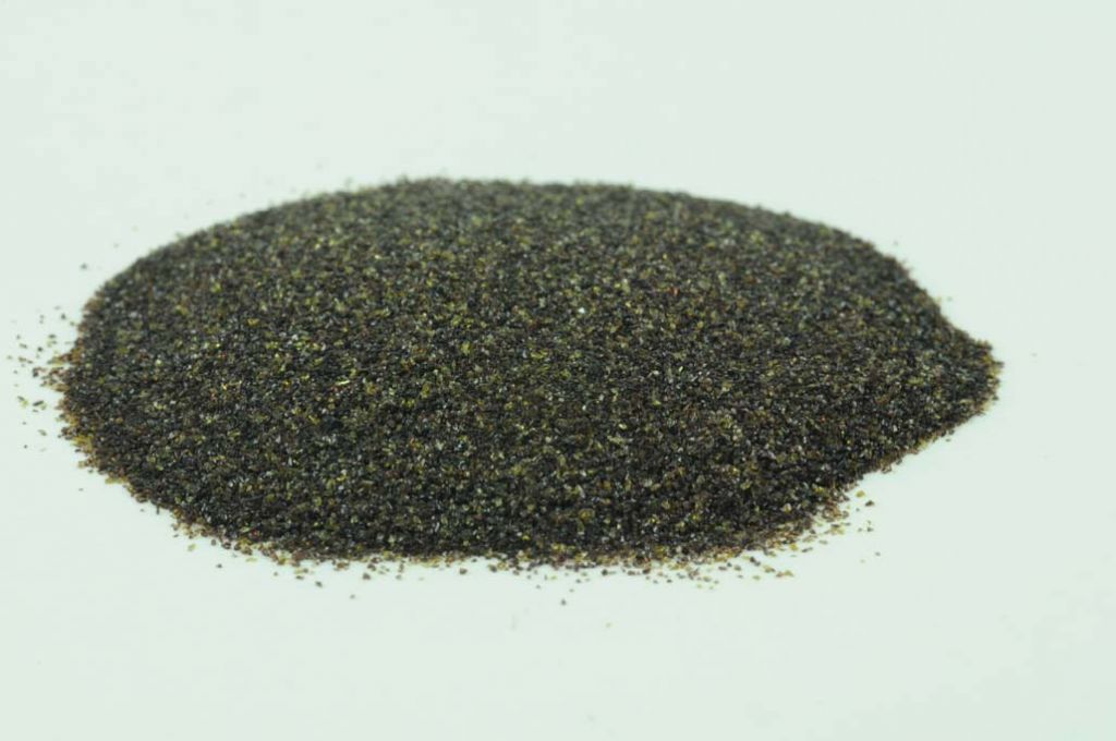Barevné sklo, jantarově tmavé, průhledné, mletí 5, 100 g