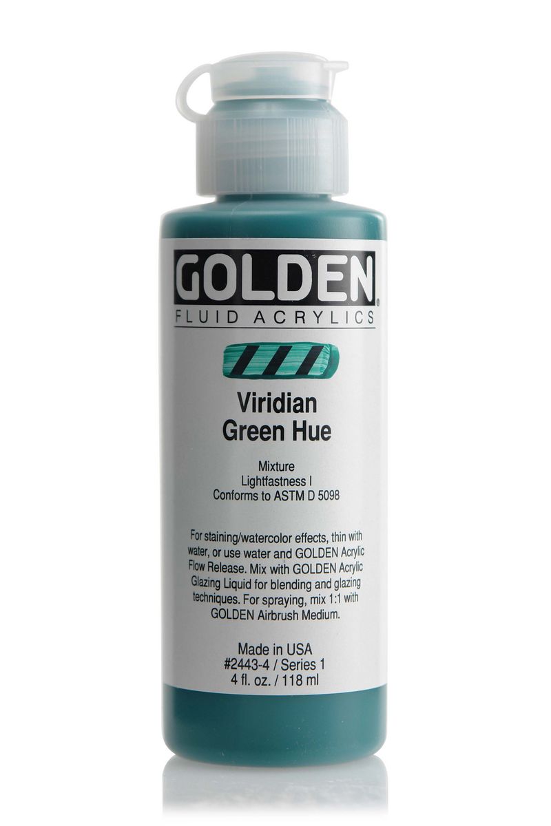 Golden FLUID ACRYLICS, Viridian Green Hue, 236 ml