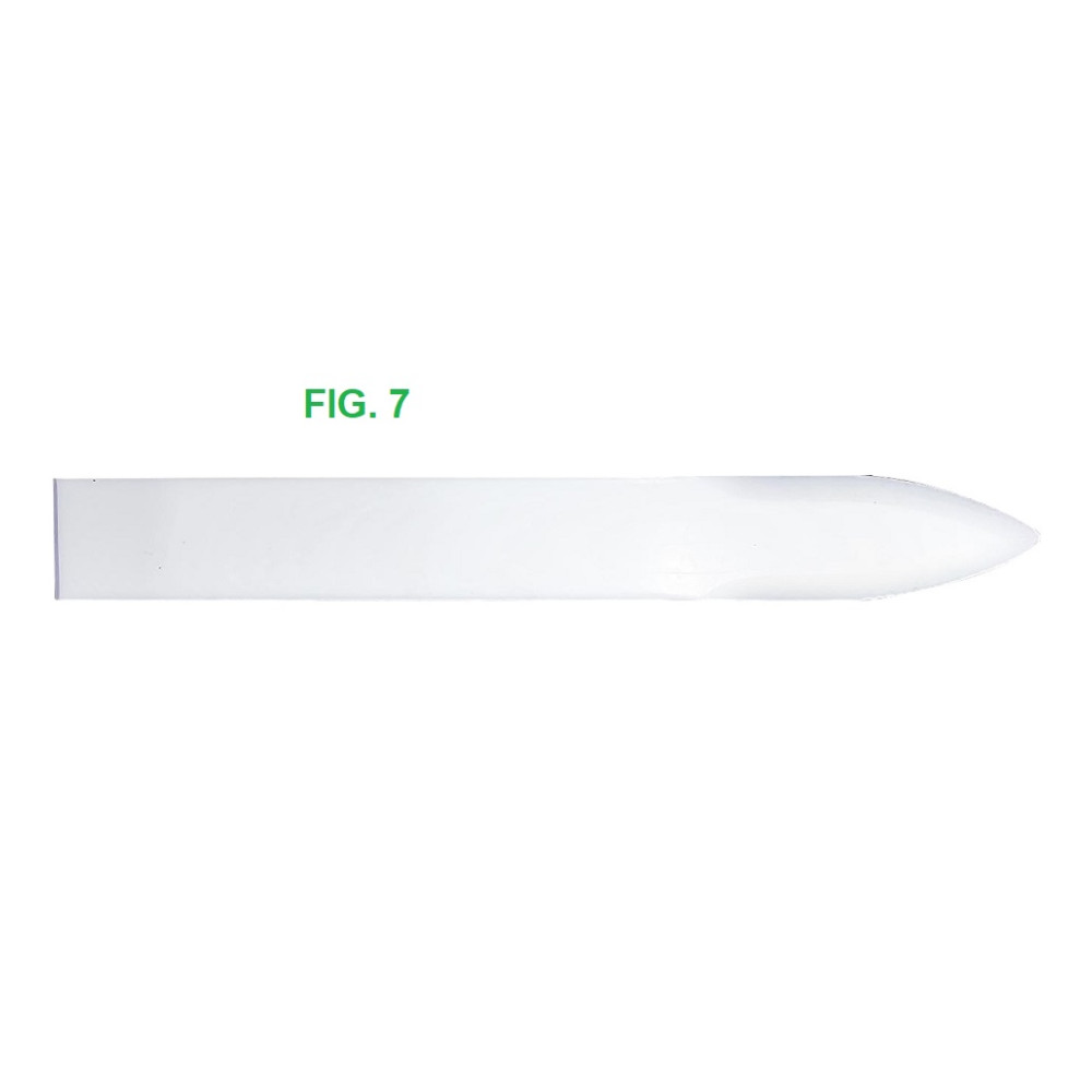 Teflonová knihařská kost FIG. 9 – Délka 160 mm Tloušťka 8 mm, dvojitý profil – špička a "dlátko"