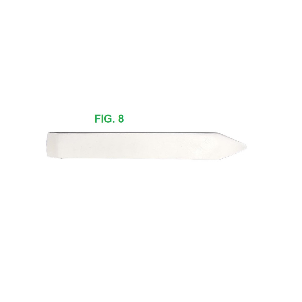 Teflonová knihařská kost FIG. 8 – Délka 150 mm Tloušťka 6 mm, dvojitý profil – špička a "dlátko"