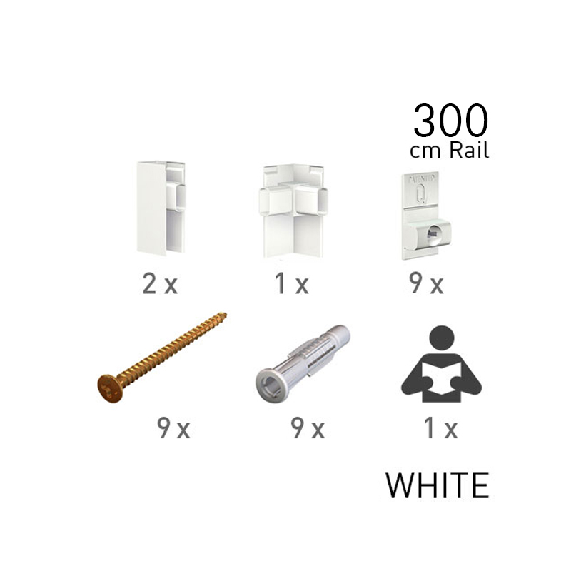 Montážní sada CLICK RAIL PRO bílá 3m